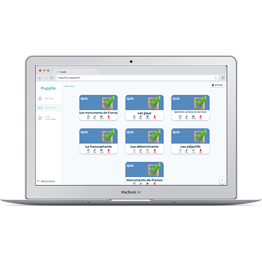 Liste de quiz Pupylle